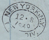 103983 - 1940 MAIL LONDON TO BRAZIL/2/6 BROWN (SG476).
