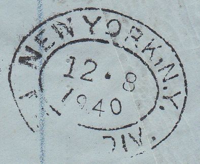 103983 - 1940 MAIL LONDON TO BRAZIL/2/6 BROWN (SG476).
