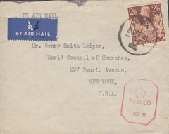 104005 - 1941 MAIL LONDON TO USA/2/6 BROWN (SG476).