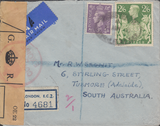 104023 - 1949 MAIL LONDON TO SOUTH AUSTRALIA/2/6 YELLOW-GREEN (SG476b).