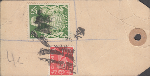 104069 - KGVI BANKERS PARCEL TAG/2/6 YELLOW-GREEN (SG476b).