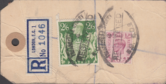 104070 - KGVI BANKERS PARCEL TAG/2/6 YELLOW-GREEN (SG476b).