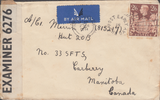 104079 - 1944 ENVELOPE NOTTINGHAM TO CANADA/2/6 BROWN (SG476).