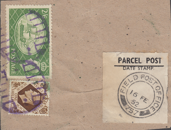 104125 - 1952 FIELD POST OFFICE/2/6 YELLOW-GREEN (SG509).