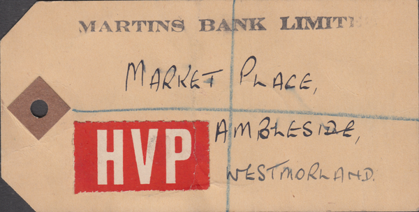 104136 - 1955 BANKERS HVP PARCEL TAG/2/6 YELLOW-GREEN (SG509).
