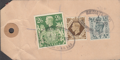 104148 - 1949 KGVI BANKERS PARCEL TAG/2/6 YELLOW-GREEN (SG476b).