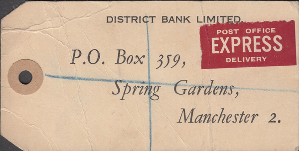 104161 - 1948 KGVI BANKERS PARCEL TAG/2/6 YELLOW-GREEN (SG476b).