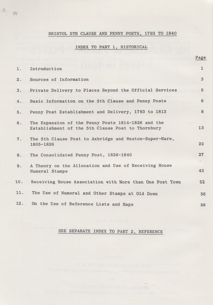 104207 - 'BRISTOL 5TH CLAUSE AND PENNY POSTS 1793 TO 1840' BY IAN M. WARN.