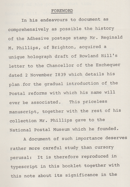 104240 - 'ROWLAND HILL'S FAMOUS LETTER TO THE CHANCELLOR OF THE EXCHEQUER 2 NOV. 1839'.