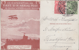 104374 - 1911 FIRST OFFICIAL U.K. AERIAL POST/LONDON POST CARD IN RED-BROWN TO GERMANY.