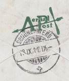 104433 - 1911 FIRST OFFICIAL U.K. AERIAL POST/LONDON ENVELOPE IN BRIGHT GREEN TO SWITZERLAND.