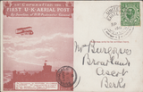 104482 - 1911 FIRST OFFICIAL U.K. AERIAL POST/USED LONDON POST CARD IN RED-BROWN.