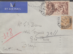 104791 - 1935 MAIL TUNBRIDGE WELLS TO BRAZIL 2/6D SEAHORSE (SG450).