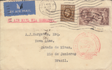 104831 - 1937 MAIL LONDON TO BRAZIL 2/6d SEAHORSE (SG450).