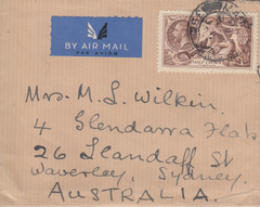 104929 - 1935 MAIL UK TO AUSTRALIA 2/6D SEAHORSE (SG450).