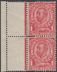105085 - 1912 1D DOWNEY DOUBLE STRIKE OF PERFORATIONS (SG349).