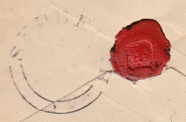 105117 CIRCA 1844 1D PINK ENVELOPE USED IN SEDBERGH WITH 'Dent/Penny Post' HAND STAMP (YK759). YORKS/DENT PENNY POST (YK759).