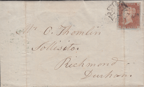 105181 - 1842 YORKS/MIDDLEHAM PENNY POST (YK1994).