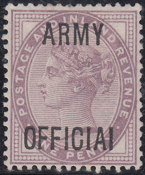 105194 - 1896 1D LILAC 'ARMY OFFICIAL' VARIETY'OFFICIAI FOR OFFICIAL' (SGO43a).