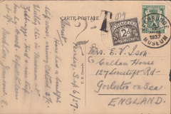 105263 - 1937 UNDERPAID MAIL BELGIUM TO NORFOLK.