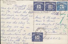 105300 - 1960 UNPAID MAIL LIECHTENSTEIN TO LONDON.