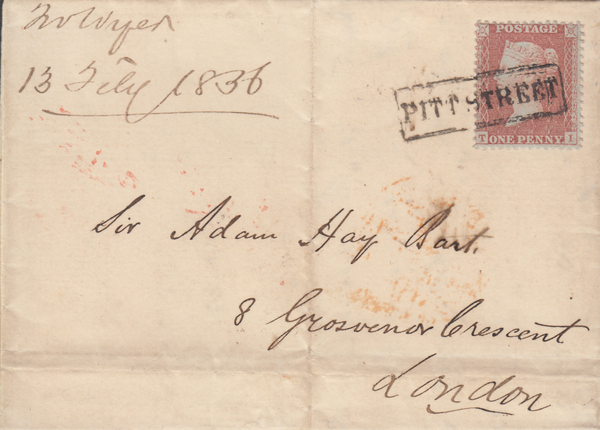 105483 - PITT STREET (EDINBURGH) SCOTS LOCAL ON COVER/PL.5 MATCHED PAIR.