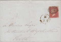 105540 - PL.5 (CL CONSTANT VARIETY MISPLACED LETTERS AND MARK IN POSTAGE) S.C.16 (SG21 SPEC C4g) ON COVER.