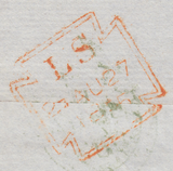 105540 - PL.5 (CL CONSTANT VARIETY MISPLACED LETTERS AND MARK IN POSTAGE) S.C.16 (SG21 SPEC C4g) ON COVER.