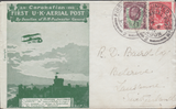 105653 - 1911 FIRST OFFICIAL U.K. AERIAL POST/LONDON ENVELOPE IN BRIGHT GREEN TO SWITZERLAND.