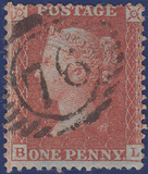 105800 - 1855 DIE 2 1D PL.5 MATCHED PAIR S.C.14 PRINTING (SG24) AND S.C.16 (SG21) LETTERED BL.