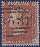 105800 - 1855 DIE 2 1D PL.5 MATCHED PAIR S.C.14 PRINTING (SG24) AND S.C.16 (SG21) LETTERED BL.