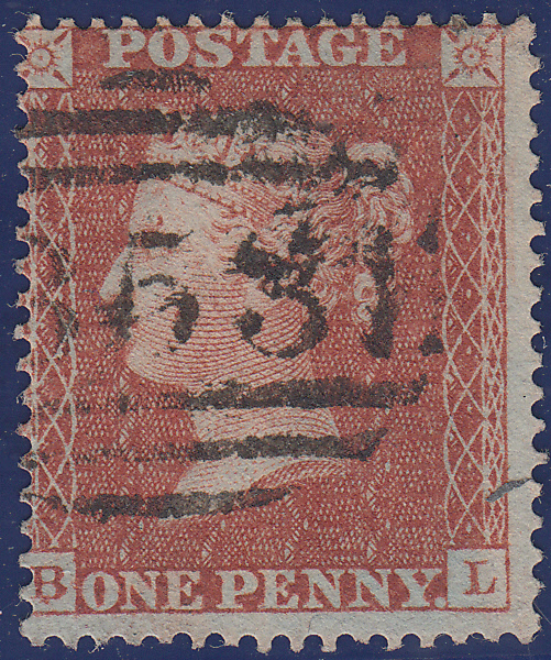 105800 - 1855 DIE 2 1D PL.5 MATCHED PAIR S.C.14 PRINTING (SG24) AND S.C.16 (SG21) LETTERED BL.
