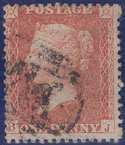 105801 - 1855 DIE 2 1D PL.5 MATCHED PAIR S.C.16 (SG21) AND L.C.14 PRINTING (SPEC C6) LETTERED BJ.