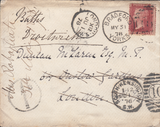 105822 - 1878 RE-DIRECTED MAIL BRADFORD-LONDON-DROITWICH.
