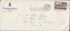106147 1965 AIR MAIL LONDON TO SAN FRANCISCO USA WITH 2/6 CASTLE.