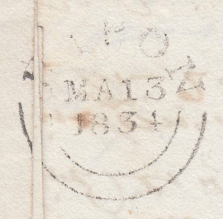 106287 - 1834 YORKS/RIPON PENNY POST (YK2395).
