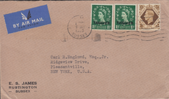 106289 - 1953 MIXED FRANKING UK TO THE USA.