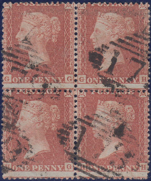 106511 - PL.13 USED BLOCK OF FOUR (GG GH HG HH) L.C.14 (SPEC C6)/IRISH CANCELLATION.