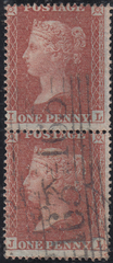 106538 1855 DIE 2 1D PL.9 L.C.16 (SG26) VERTICAL PAIR (IL JL).