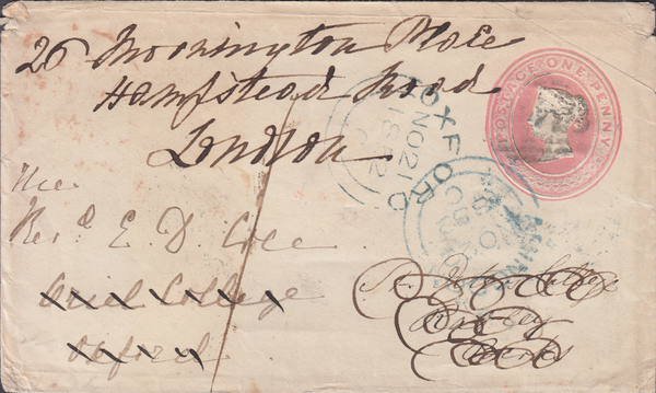 106576 - 1852 1D PINK ENVELOPE NEWCASTLE ON TYNE TO LONDON AND THENCE RE-DIRECTED.