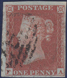 106766 - 1853-4 DIE 1 PL.163 MATCHED PAIR 1D IMPERF (SG8) AND 1D PERF (SG17) LETTERED FA.