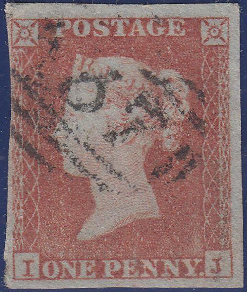 106840 - 1853-4 DIE 1 PL.162 MATCHED PAIR 1D IMPERF (SG8) AND 1D PERF (SG17) LETTERED IJ.