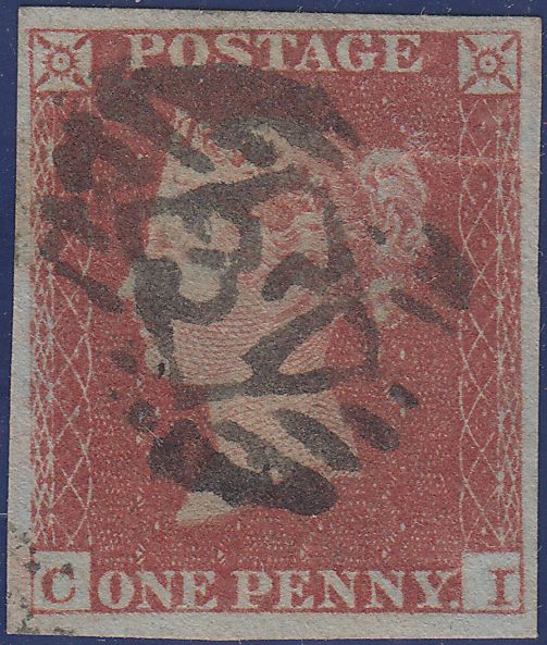 106844 - 1853-4 DIE 1 PL.162 MATCHED PAIR 1d IMPERF (SG8) AND 1d PERF (SG17) LETTERED CI.