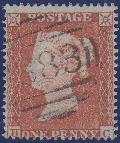 106845 - 1852-4 DIE 1 PL.157 MATCHED PAIR 1D IMPERF (SG8) AND 1D PERF (SG17) LETTERED HC.