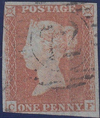 106867 - 1853-4 DIE 1 PL.163 MATCHED PAIR 1D IMPERF (SG8) AND 1D PERF (SG17) LETTERED CF.