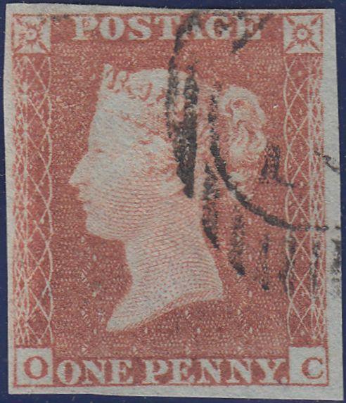 106873 - 1853-4 DIE 1 PL.163 MATCHED PAIR 1D IMPERF (SG8) AND 1D PERF (SG17) LETTERED OC.