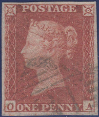 106924 - 1852-4 DIE 1 PL.157 MATCHED PAIR 1D IMPERF (SG8) AND 1D PERF (SG17) LETTERED OA.