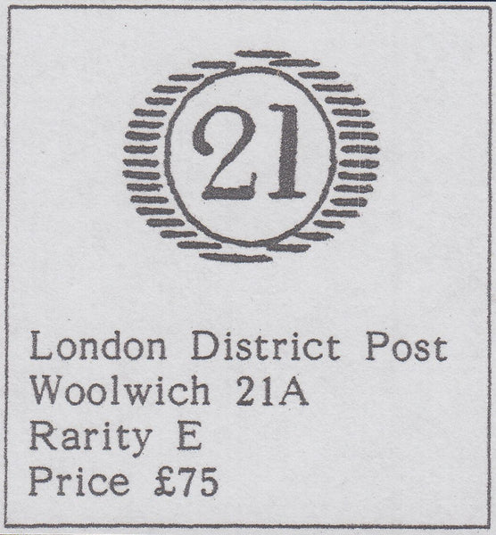 107301 - LONDON DISTRICT '21' NUMERAL OF WOOLWICH/PL.36 (PE)(SG40).
