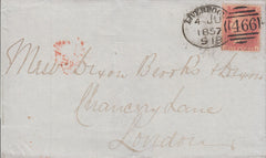 107331 - 1857 PL.49 PALE RED TRANSITIONAL SHADE ON COVER/LIVERPOOL SPOON/CONSTANT VARIETY.