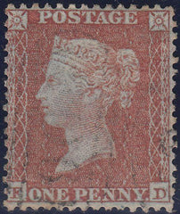 107402 - PL.3 (FD) DEEP RED-BROWN ON VERY BLUED PAPER (SG24a).
